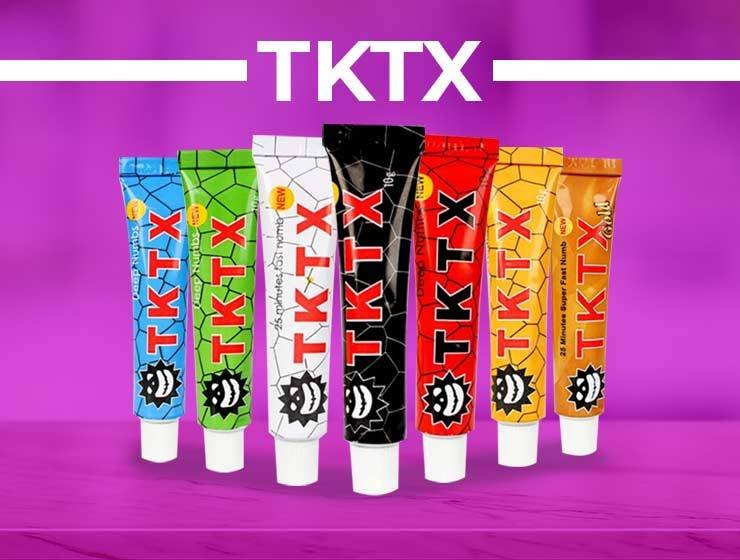 What is TKTX anesthesia and what is it used for? 7 colores azul blanca negra roja naranja amarilla gold tatttoo tato tatto tatoo 40% 45% depilación perforación microblading piercing para que sirve como usar